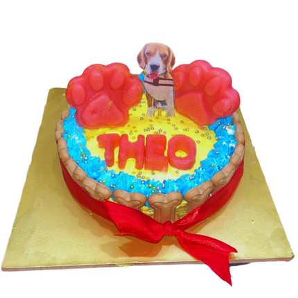 Classic Round Cake With Edible Paw