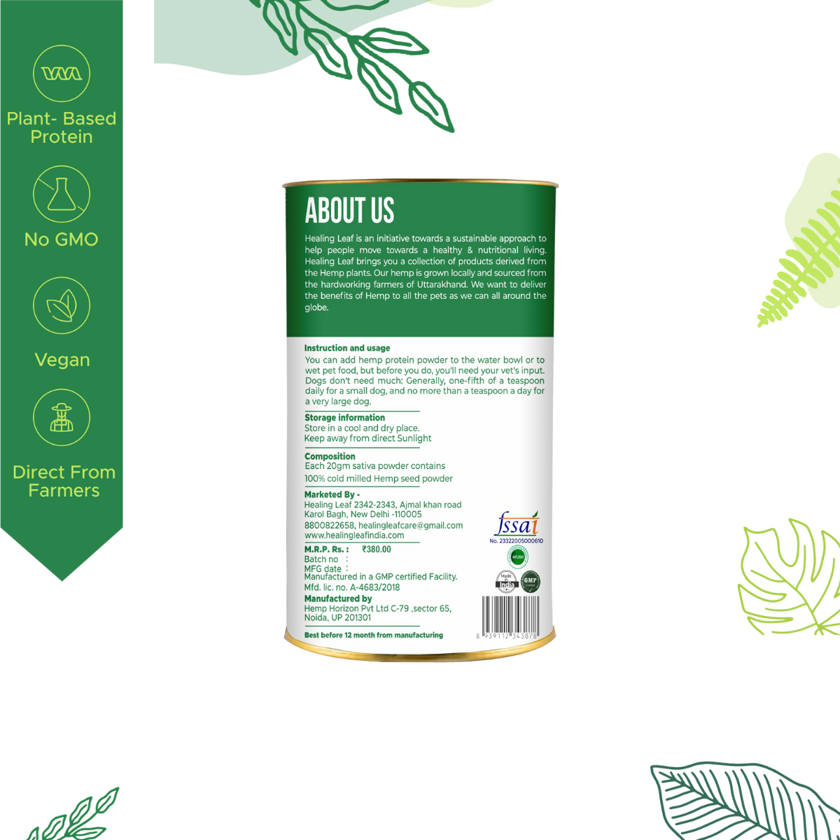 Hemp Protein Powder for Pets [Healing Leaf]