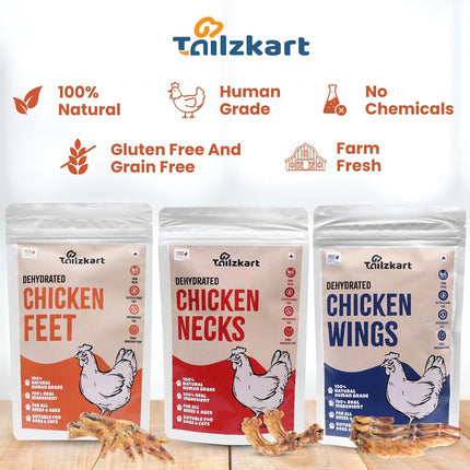 Dehydrated Chicken Feet, Neck and Wings