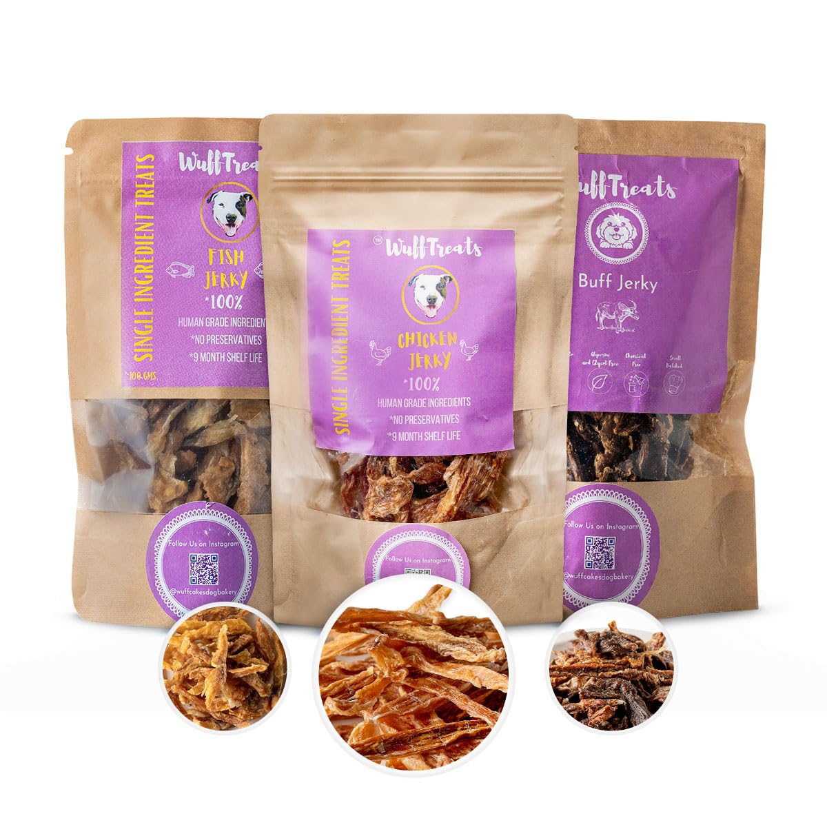 3 Jerky Combo (Non-veg) [Wooftreats]