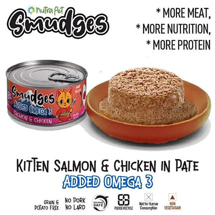Salmon Pate Mixed with Shredded Chicken for Kittens [Smudges]