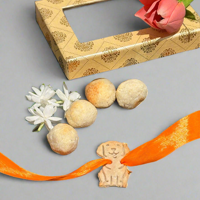 Laddoo & Rakhi Hamper [Wiggles & Nibbles]