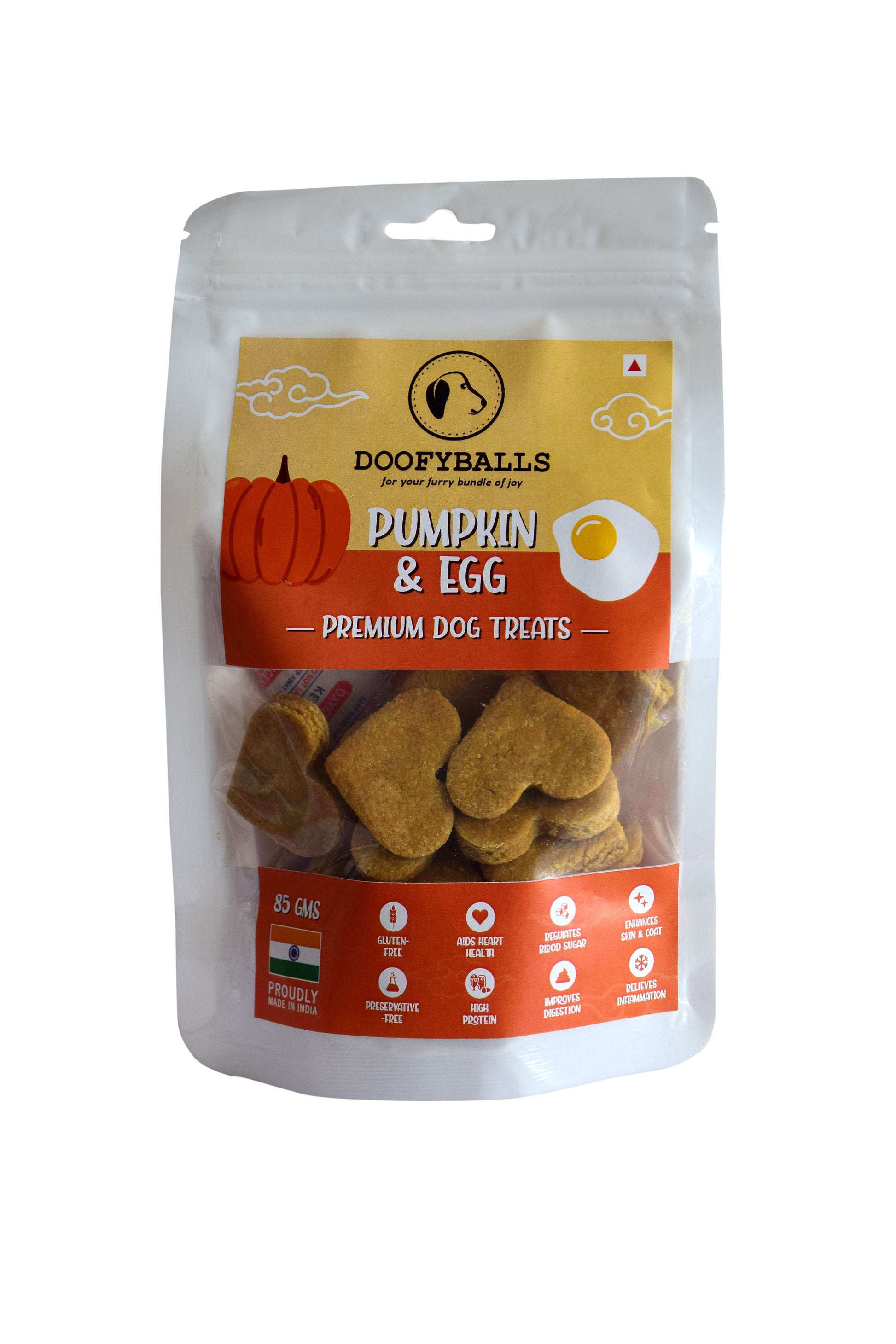 Pumpkin and Egg Biscuits [85g] [Doofyballs] - The Pet Belly