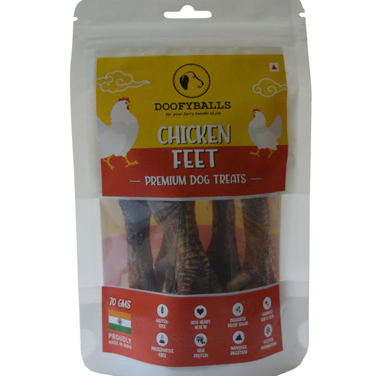 Teeth Cleansing Chicken Feet [70g] [Doofyballs] - The Pet Belly