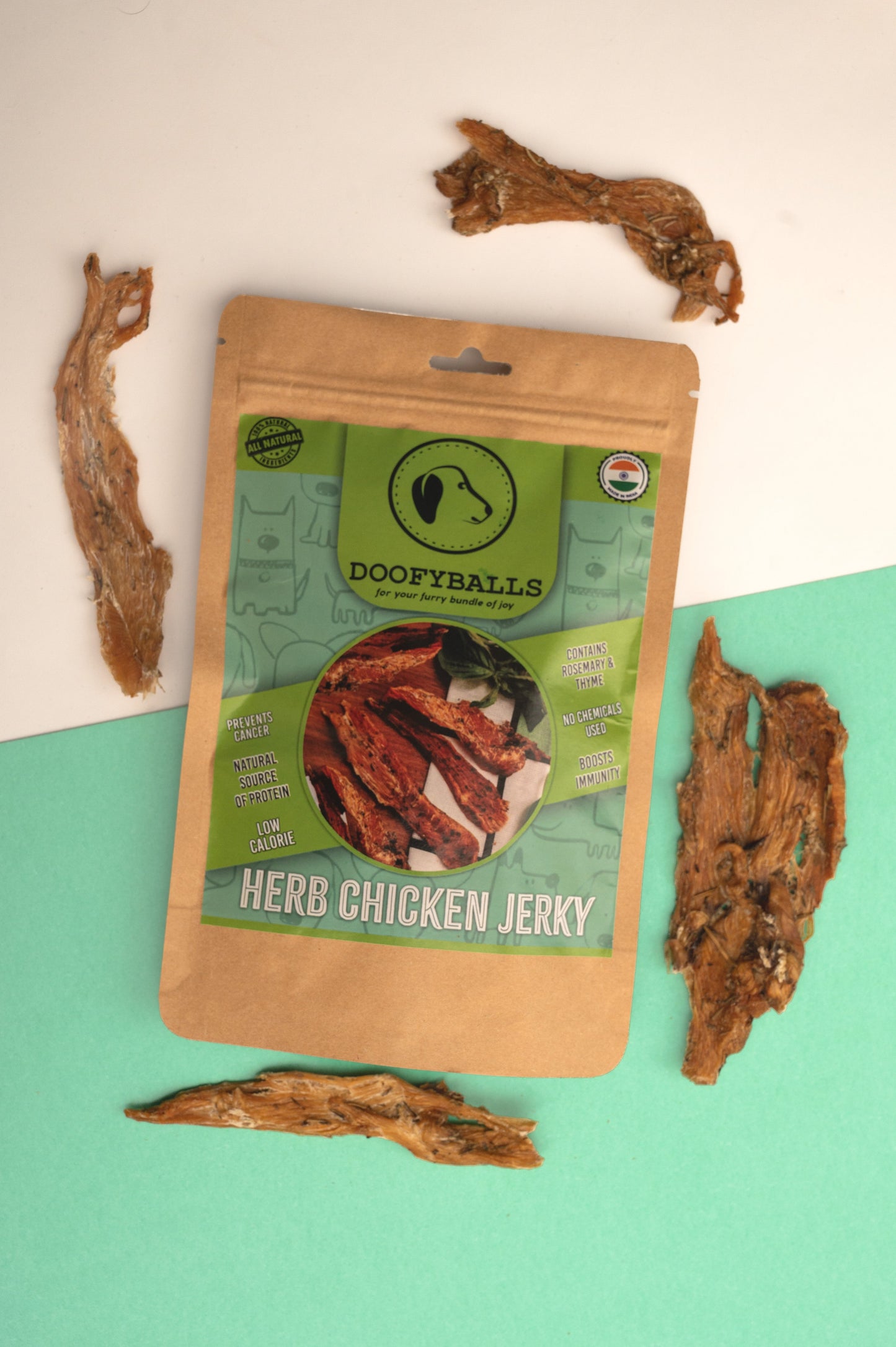 Herb Chicken Jerky [70g] [Doofyballs] - The Pet Belly