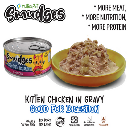 Chicken Shredded in Gravy for Kittens [Smudges]