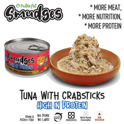 Tuna with Crabsticks in Gravy for Adult Cats [Smudges]