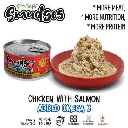 Chicken With Salmon In Gravy for Adult Cats [Smudges]