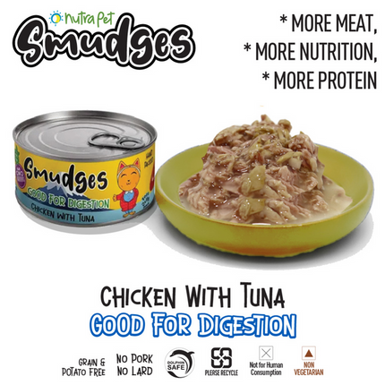 Chicken Flakes With Tuna In Soft Jelly for Adult Cats [Smudges]