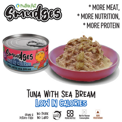 Tuna Flakes With Sea Bream in Soft Jelly for Adult Cats [Smudges]