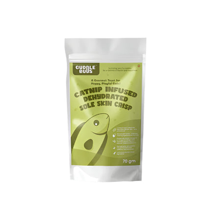 Catnip infused dehydrated Sole Skin Crisp – For Cats [CuddleBuds]